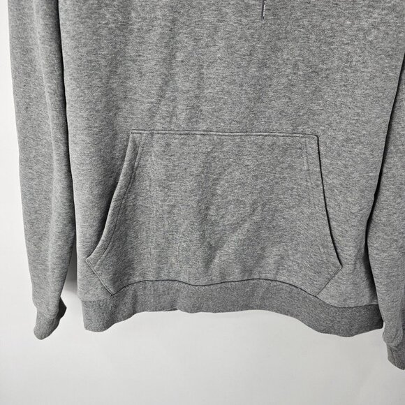 Puma Pullover Hoodie Men's Size XL Gray Fleece Logo Sweatshirt Kangaroo Pockets - Picture 6 of 8